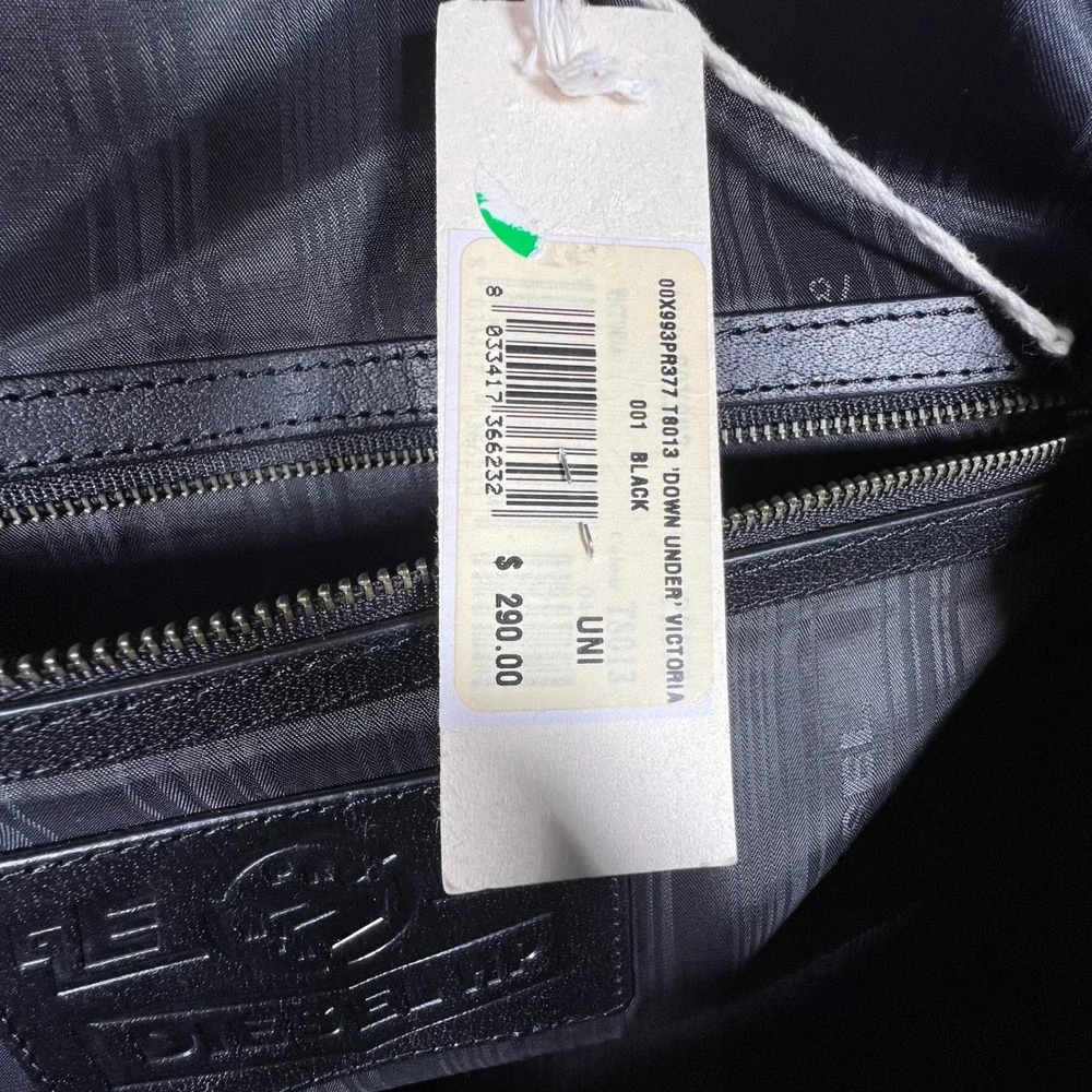 Diesel Down Under Victoria Black Canvas Leather Satchel Bag 00X993PR377 T8013